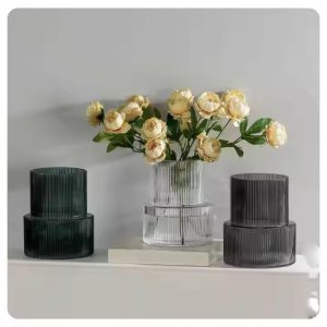 Nordic Style Color Glass Vase High-grade Ornaments Simple Dry Flower Hydroponic Flower Pot Home Decoration Crafts Crystal Vase